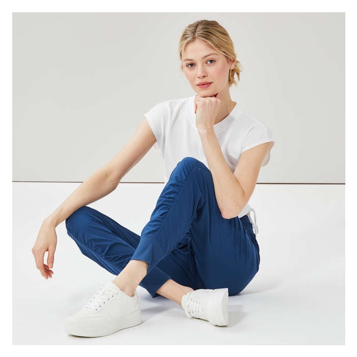 Aux Femmes Pantalon de jogging sport extensible 4 sens - Bleu Foncé